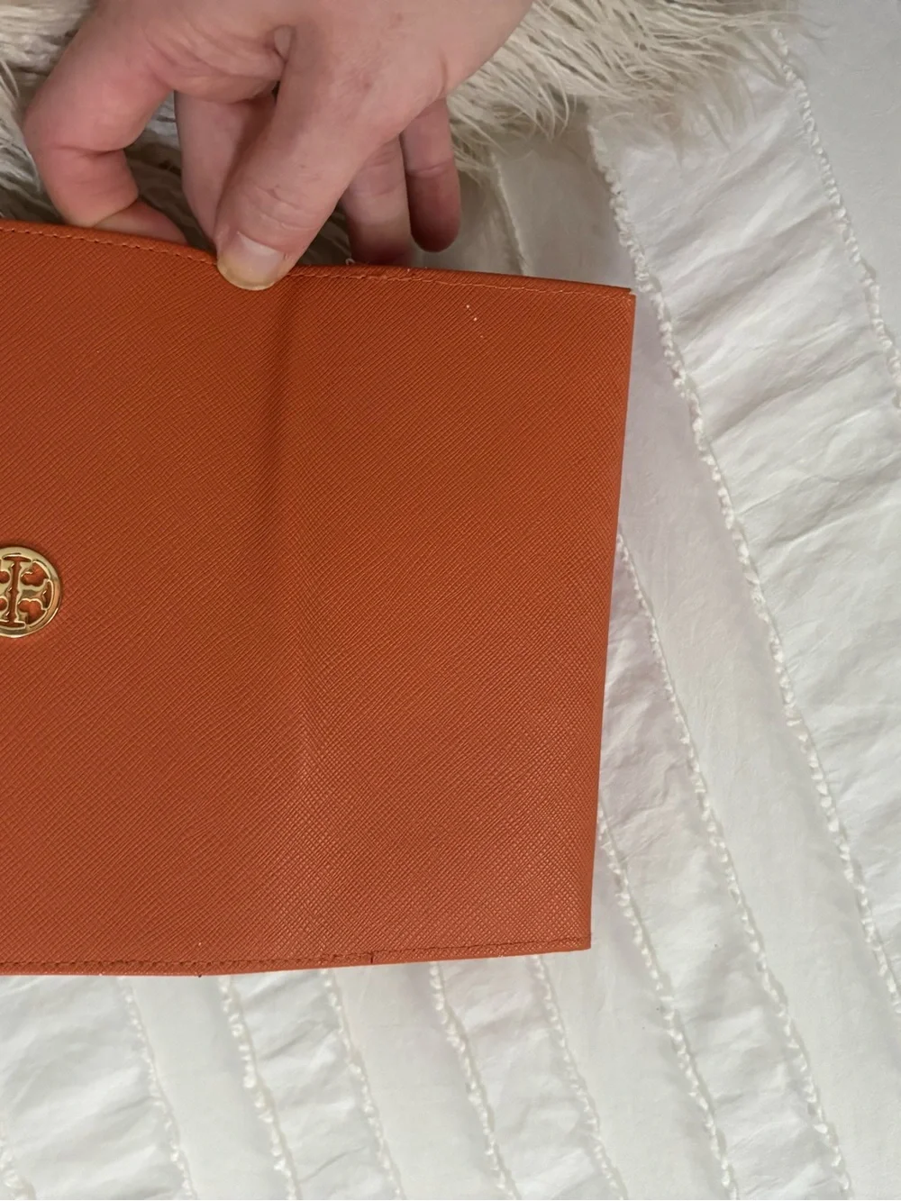 Tory Burch Orange Sunglass Case with Gold Logo